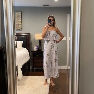 Streetwear Society floralpurple strapless jumpsuit